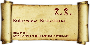 Kutrovácz Krisztina névjegykártya